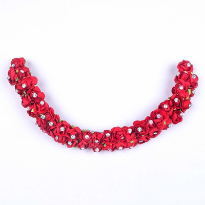 

WIZME Juda Hair Accessories Flower Gajra For Girls And Women, Hair Accessory Set(Red)