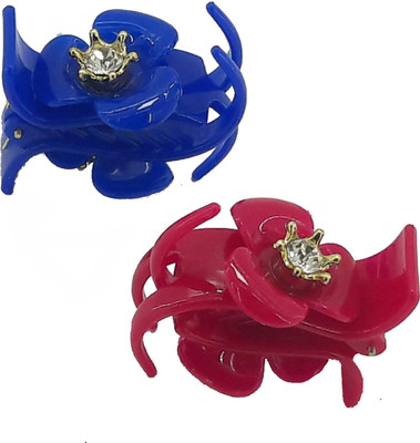

Saaj Women Collection Plastic Flower Hair Clutcher Hair Claw(Blue, Pink)