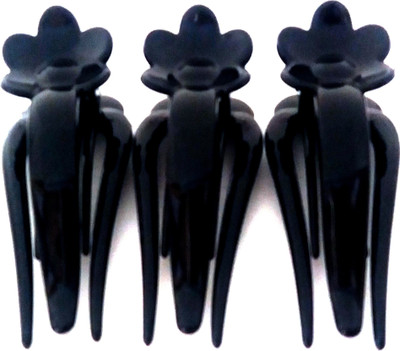 

Fashionable 3 Black Flower Design Hair Clutcher Hair Claw(Black)