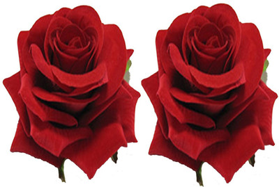 

shivnath enterprises hair red rose flower hair stylish clips [pack of 2 pcs] Hair Clip(Red)