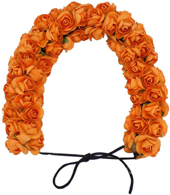

WIZME Bridal Hair Gajra For Girls Hair Accessory Set(Orange)