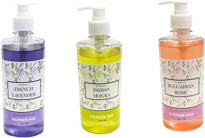 

Eternia Natural Foaming Hand Soap Sulfate-Free Hand Wash, Lavender, Mogra & Rose (Pack of 3) (500 ml each)(750 ml, Bottle, Pack of 3)