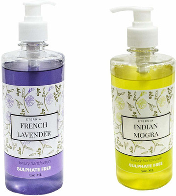 

Eternia Natural Foaming Hand Soap Sulfate-Free Hand Wash, Lavender & Mogra (Pack of 2) (500 ml each)(500 ml, Bottle, Pack of 2)
