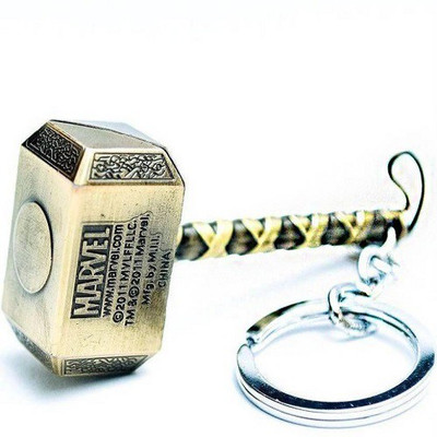 Duston Superhero Thor Hammer Marvel Avengers Gold Metal Design-B Key Chain Key Chain