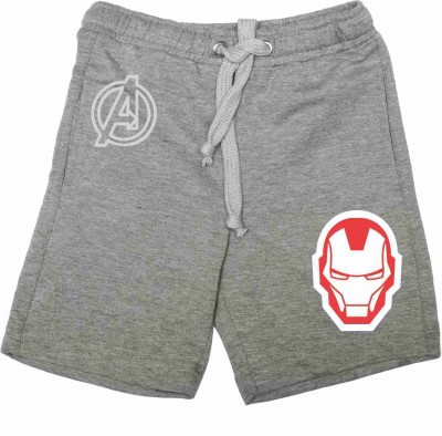 Marvel Avengers Short For Boys Casual Printed Cotton Blend, Polycotton(Grey, Pack of 1)