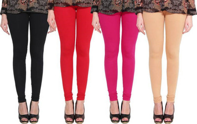 SwaNit Churidar  Western Wear Legging(Red, Pink, Black, Beige, Solid)