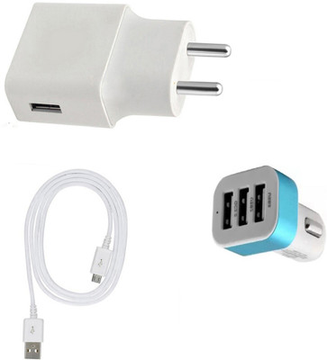 DAKRON Wall Charger Accessory Combo for Vivo Y95(White)