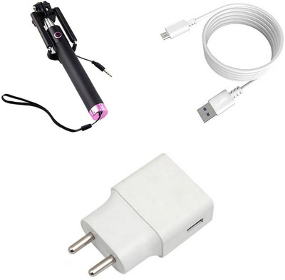 DAKRON Wall Charger Accessory Combo for Mobiistar X1 Notch(White)