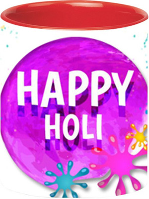 ARTBUG Holi Ceramic -386-Red Ceramic Coffee Mug(350 ml)