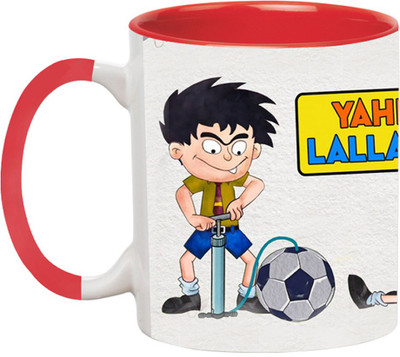 ARTBUG Bandbudh And Budbak Cartoon -2271-Red Ceramic Coffee Mug(350 ml)