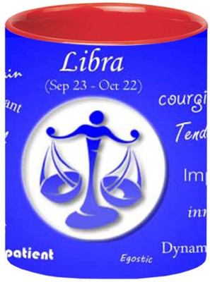 ARTBUG Ceramic Libra Zodiac Sign -369-Red Ceramic Coffee Mug(350 ml)