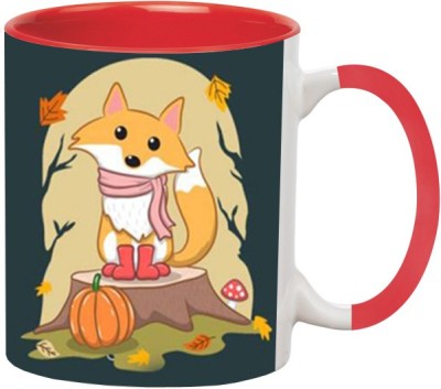 ARTBUG Cartoon -869-Red Ceramic Coffee Mug(350 ml)