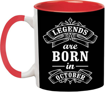 ARTBUG Legends are Born in October -1916-Red Ceramic Coffee Mug(350 ml)