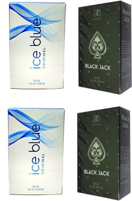

Arochem 2 Ice Blue and 2 Black Jack Perfume 100ML Each (Pack of 4) Eau de Parfum - 400 ml(For Men & Women)