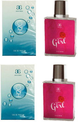

Arochem 2 H2O and 2 Charming Girl Perfume 100ML Each (Pack of 4) Eau de Parfum - 400 ml(For Men & Women)