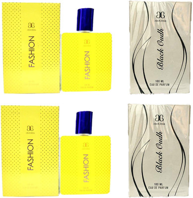 

Arochem 2 Fashion and 2 Black Oudh Perfume 100ML Each (Pack of 4) Eau de Parfum - 400 ml(For Men & Women)