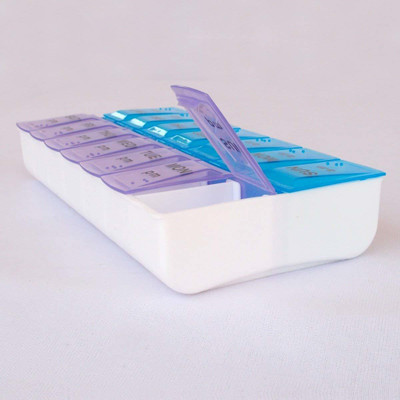 

Sr Biotech 7 DAYS Pill Organizer Box with Snap Lids| 7-day AM/PM Pill Box(Multicolor)