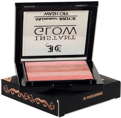 Incolor Instant Glow Shimmer Bricks, Rose Carmine, 9gms(Rose Carmine)