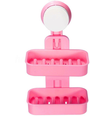 

Dayalu Double Layer Soap Holder with Suction Cup (Multicolor)(Pink)