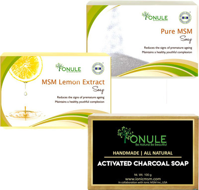 

Ionule Pure MSM For Natural Beauty, MSM Lemon Extract And Charcoal Soap Pack of 3(300 g, Pack of 3)