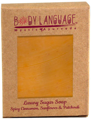 

Body Language Luxury Sugar Soap -Spicy Cinnamon, Sunflower & Patchouli- Natural Ayurveda – 125 Grams(125 g)