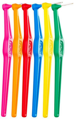 

TePe Angle Interdental Brush With Cap 0.45mm Orange Color Pack Of 6 Extra Soft Toothbrush(Pack of 6)