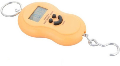 

Granny Smith 50Kg Portable Hanging Luggage Weight Machine Digital for Weighing Household Items Smiley Pocket Weighing Scale(Orange)