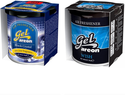 areon Black Crystal & Wish Car Freshener Blocks Black Crystal & Wish Gel Can(2 x 80 g)