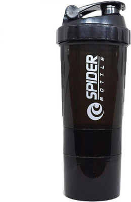 spider 500 ml Plastic Shaker(Pack of 1, Black)