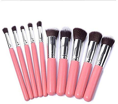 

J Makeup Brushes Set Brush Kit Pink Silver(Pack of 10)