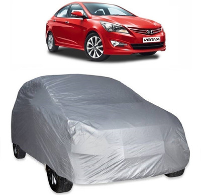 AutoKick Car Cover For Hyundai Fluidic Verna 4S (Without Mirror Pockets)(Silver)