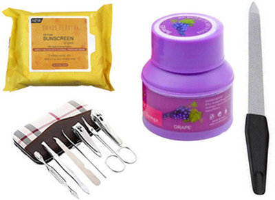 

Rtb Manicure/Pedicure Kit, Make Up Remover Wipes, Dip&Twist Nail Paint Remover with Nail File(Set of 4)