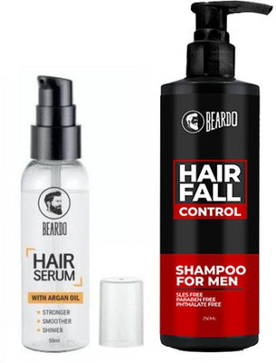 

Beardo HAIR FALL CONTROL SHAMPOO for Men (250ml) And HairSerum (50ml)(Set of 2)