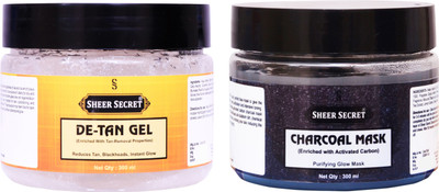 Sheer Secret De-tan Gel 300ml and Charcoal Mask 300ml(2 Items in the set)