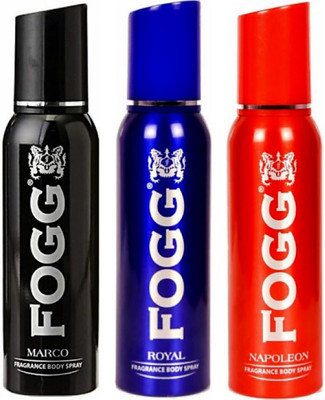

Fogg Marco, Royal & Nepolion Perfume Body Spray - For Men(450 ml, Pack of 3)