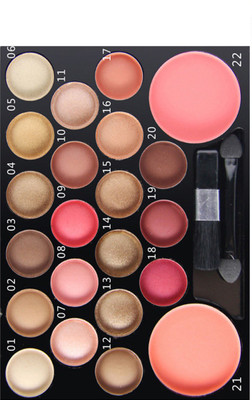 Futaba Shimmer Eye shadow Palette With Mirror -22 Colours - Pink 110 g(Pink shades)