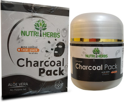 

Nutriherbs Activated Charcoal & Aloe Vera Face Pack - (Packof 1)(100 g)