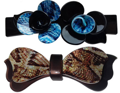 

Shreya Collection Combo of 2 Multicolour Shiny Hair Ponytail Barrette Clutcher Clip Alligator Buckle Hair Clip(Multicolor)