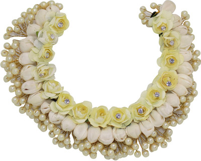 

Raaya Hair Gajra For South Indian Wedding & Kuchipudi Dancing Flower Veni Hair Accessory Set(White)