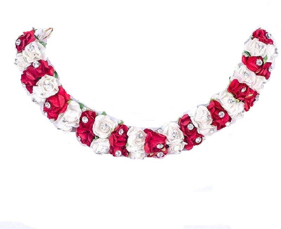 

WIZME Gajra for women bun hairstyle Hair Accessory Set(Red, White)