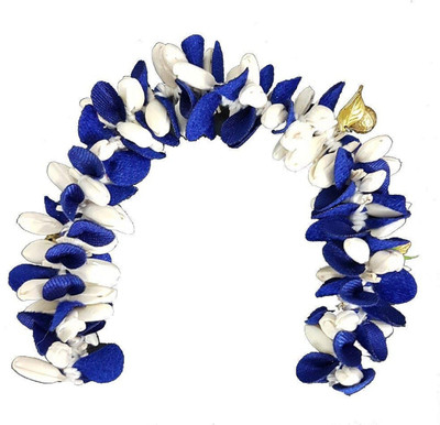 

VERBIER Velvet hair Gajra For Women Wedding Hair Accessory Set(Blue, White)