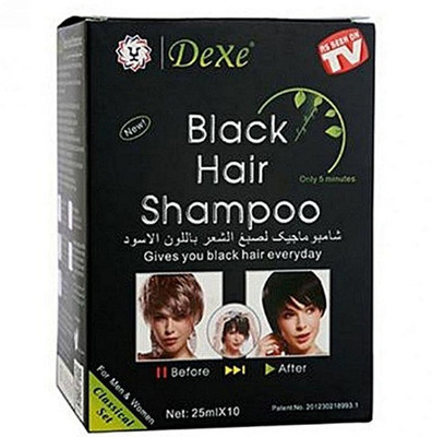 

Dexe Instant 5 Minute Black Hair Color Ammonia Free Shampoo Hair Color (25 ml) Pack Of 1 Hair Color(Black)