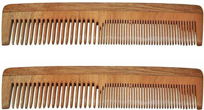 

Blithe Pack of 2 Anti Hair-Fall Neem Wood Hair Comb Hand made Anti-Dandruff Comb, For Men & Women (Pack of 2)