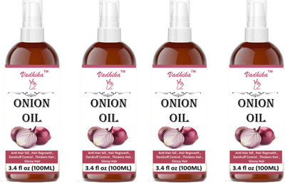 

Vadhika Premium ONION Herbal Hair oil- For Hair Regrowth, Dandruff Control, Treat Hair loss & Thickens hair Combo pack of 4 bottles of 100 ml(400 ml) Hair Oil(400 ml)