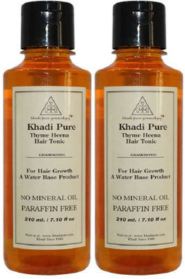 

Khadi Pure Herbal Thyme Henna Tonic (Set of 2) Hair Oil(420 ml)