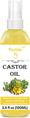 

Vadhika Pure & Natural Cold-Pressed, Castor Oil - Moisturizing & Healing, For Dry Skin, Hair Growth - For Skin & Face Hair Care, Eyelashes (100ml) Hair Oil (100 ml) Hair Oil(100 ml)