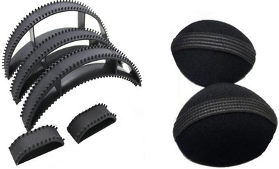 

shivnath enterprises hair stylish puff maker bun and base volumizer puff tool [pack of 7pcs] 7 hair hold Hair Volumizer plastic and sponge(1 g)