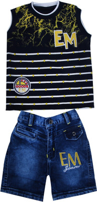 ZADMUS Boys Party(Festive) T-shirt Pant(Yellow)