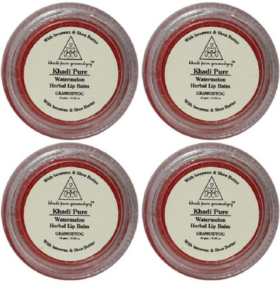 

Khadi Pure Herbal Watermelon Lip Balm - 10g (Set of 4)(Pack of: 4, 40 g)