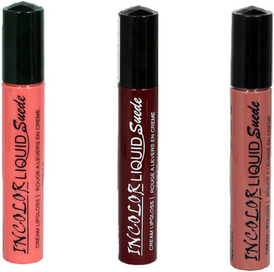 

Incolor Liquid Suede Cream Set of 3 Lip gloss 01,02,03 Each Of 6ml(6 ml, Multicolor)